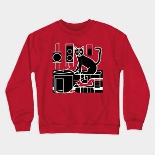 DJ Vinyl Cat Crewneck Sweatshirt